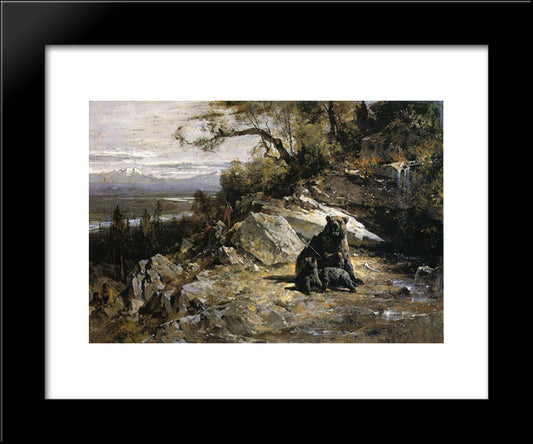 Squaw Valley Near Now-Ow-Wa 20x24 Black Modern Wood Framed Art Print Poster by Hill, Thomas