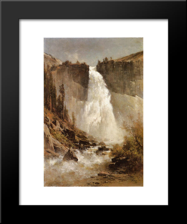 The Falls Of Yosemite 20x24 Black Modern Wood Framed Art Print Poster by Hill, Thomas