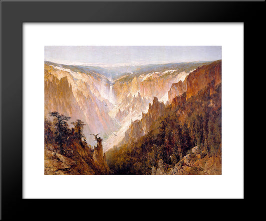 The Grand Canyon Of The Yellowstone 20x24 Black Modern Wood Framed Art Print Poster by Hill, Thomas