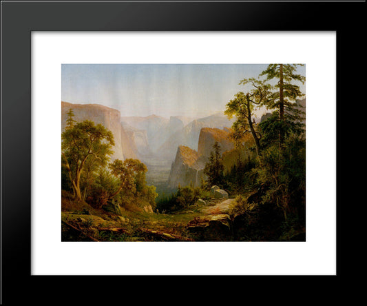 View Of The Yosemite Valley, In California 20x24 Black Modern Wood Framed Art Print Poster by Hill, Thomas