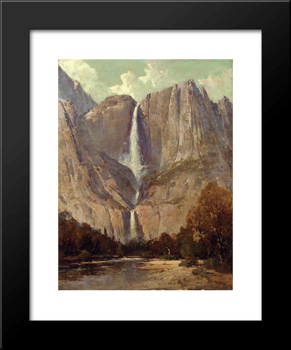 Yosemite Falls 20x24 Black Modern Wood Framed Art Print Poster by Hill, Thomas