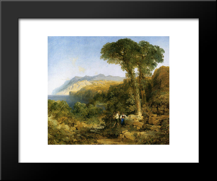 Amalfi Coast 20x24 Black Modern Wood Framed Art Print Poster by Moran, Thomas