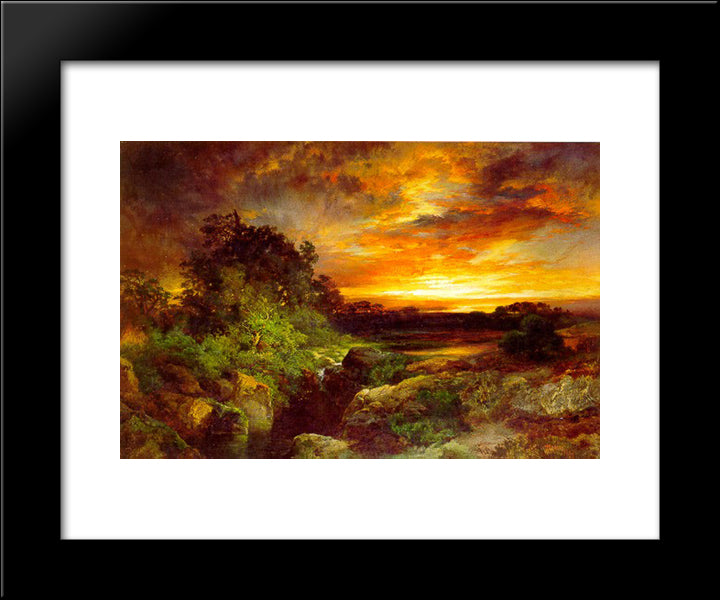 An Arizona Sunset Near The Grand Canyon 20x24 Black Modern Wood Framed Art Print Poster by Moran, Thomas
