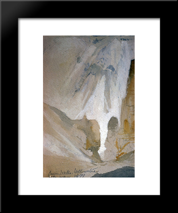 Canyon Walls, Yellowstone (Sketch) 20x24 Black Modern Wood Framed Art Print Poster by Moran, Thomas