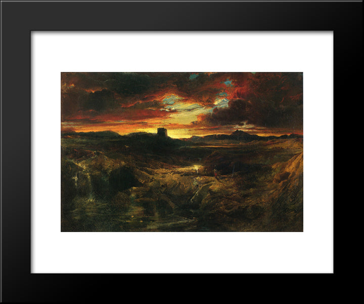 Childe Roland To The Dark Tower Came 20x24 Black Modern Wood Framed Art Print Poster by Moran, Thomas