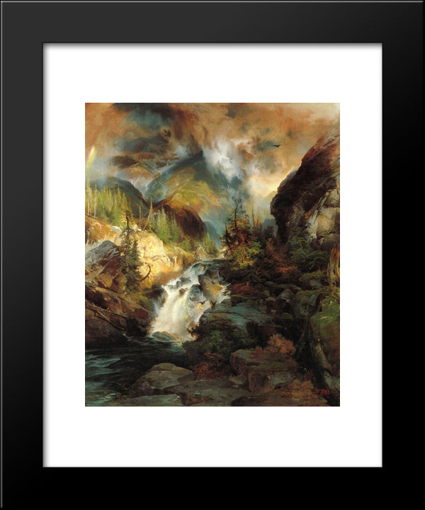 Children Of The Mountain 20x24 Black Modern Wood Framed Art Print Poster by Moran, Thomas