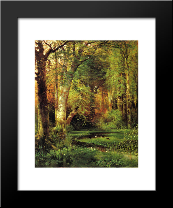 Forest Scene 20x24 Black Modern Wood Framed Art Print Poster by Moran, Thomas