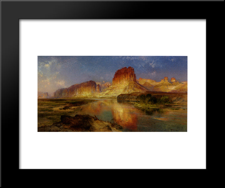 Green River, Wyoming 20x24 Black Modern Wood Framed Art Print Poster by Moran, Thomas