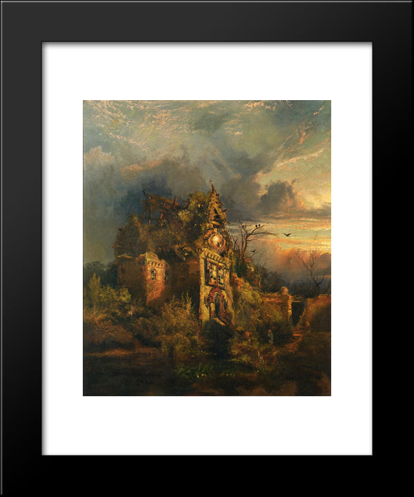 Haunted House 20x24 Black Modern Wood Framed Art Print Poster by Moran, Thomas