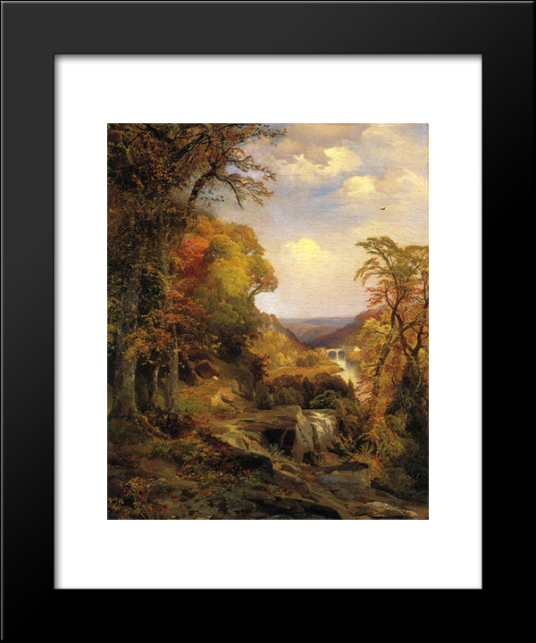 On The Wissahickon Near Chestnut Hill 20x24 Black Modern Wood Framed Art Print Poster by Moran, Thomas