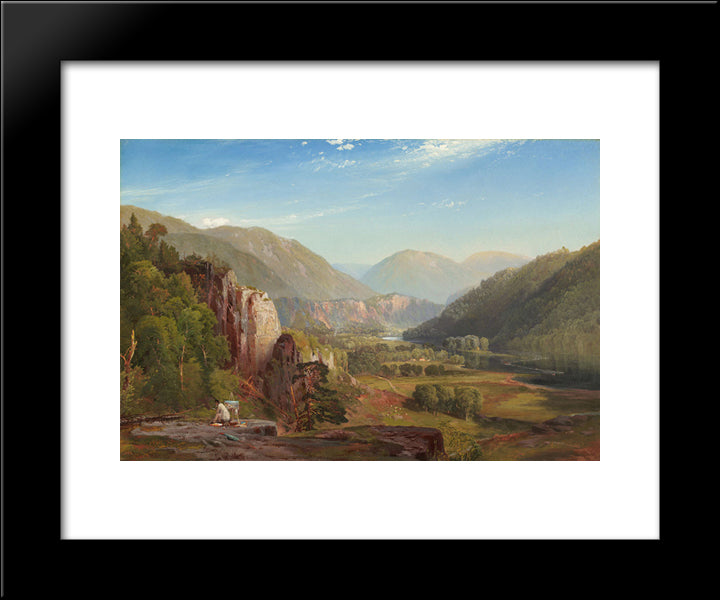 The Juniata, Evening 20x24 Black Modern Wood Framed Art Print Poster by Moran, Thomas