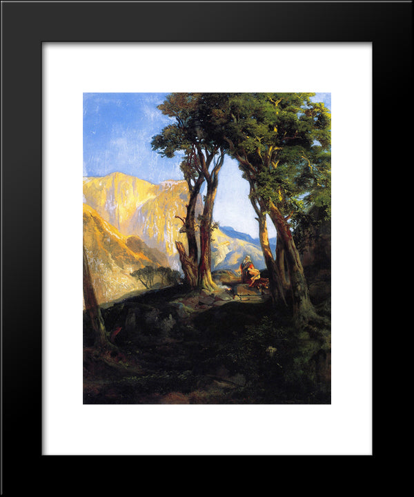The Sacrifice Of Isaac 20x24 Black Modern Wood Framed Art Print Poster by Moran, Thomas