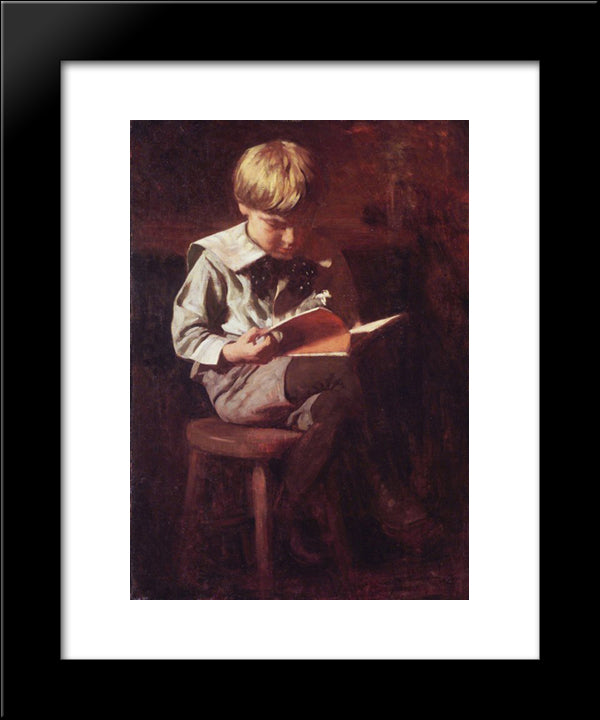 Boy Reading Ned Anshutz 20x24 Black Modern Wood Framed Art Print Poster by Anshutz, Thomas Pollock