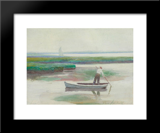 Low Tide 20x24 Black Modern Wood Framed Art Print Poster by Anshutz, Thomas Pollock