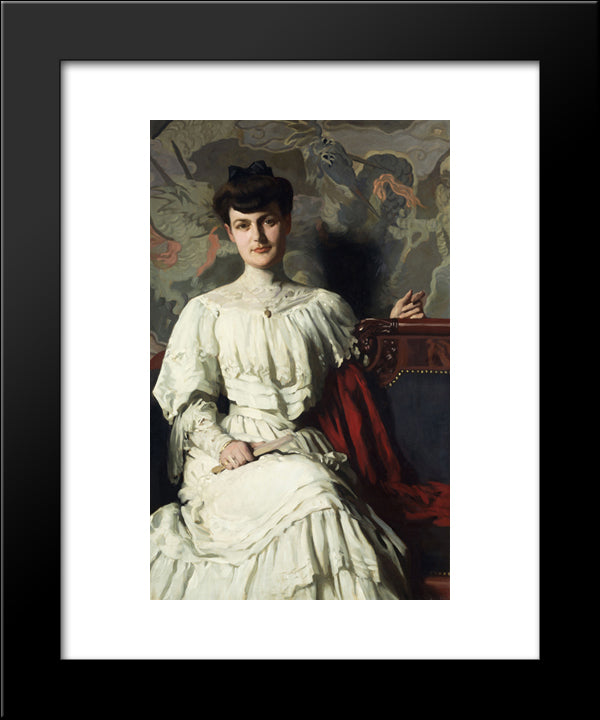 Portrait Of Marthe Hientz 20x24 Black Modern Wood Framed Art Print Poster by Anshutz, Thomas Pollock