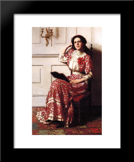 Portrait Of Rebecca H. Whelan 20x24 Black Modern Wood Framed Art Print Poster by Anshutz, Thomas Pollock