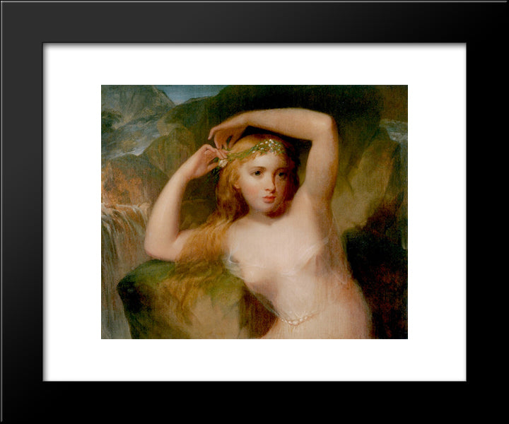 A Sea Nymph 20x24 Black Modern Wood Framed Art Print Poster by Sully, Thomas