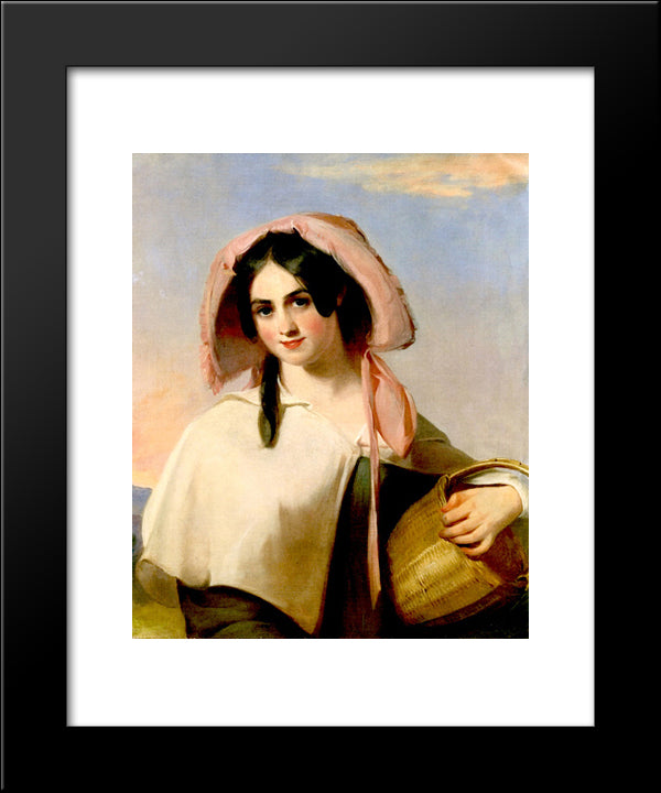 Elizabeth Cook (Mrs. Benjamin Franklin Bache) As The Country Girl 20x24 Black Modern Wood Framed Art Print Poster by Sully, Thomas