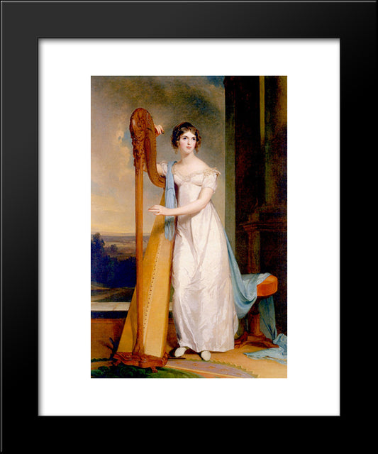 Elizabeth Eichelberger Ridgely (Also Known As Lady With A Harp) 20x24 Black Modern Wood Framed Art Print Poster by Sully, Thomas