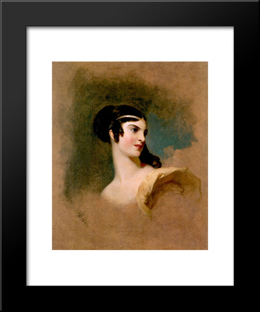 Fanny Kemble As Julia In The Hunchback 20x24 Black Modern Wood Framed Art Print Poster by Sully, Thomas