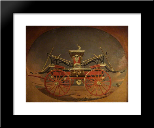 Fire Steamer Engine 'Fairmount' 20x24 Black Modern Wood Framed Art Print Poster by Sully, Thomas
