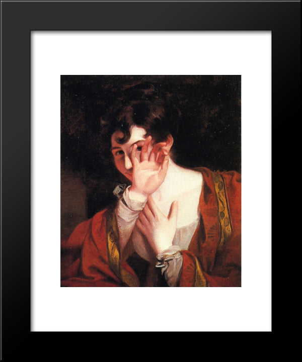 Flirtation 20x24 Black Modern Wood Framed Art Print Poster by Sully, Thomas