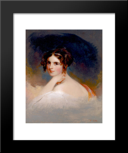Frances Anne Kemble As Beatrice 20x24 Black Modern Wood Framed Art Print Poster by Sully, Thomas