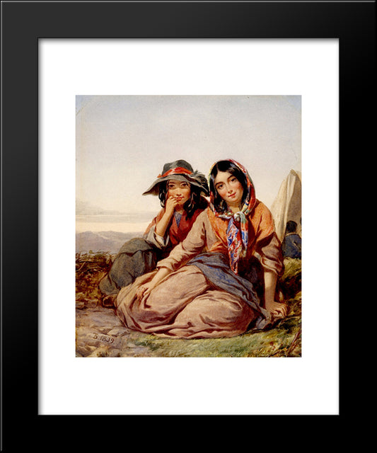 Gypsy Maidens 20x24 Black Modern Wood Framed Art Print Poster by Sully, Thomas