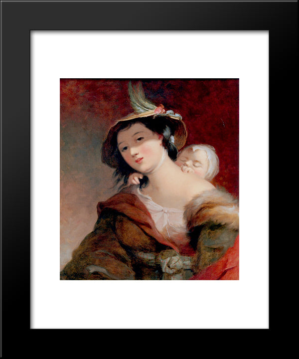 Gypsy Woman And Child, After Murillo 20x24 Black Modern Wood Framed Art Print Poster by Sully, Thomas