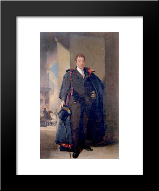 Marie Joseph Paul Yves Roche Gilbert Motier, The Marquis De Lafayette 20x24 Black Modern Wood Framed Art Print Poster by Sully, Thomas