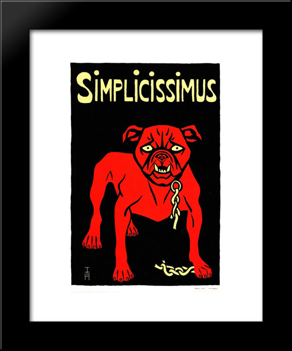 Simplicissimus 20x24 Black Modern Wood Framed Art Print Poster by Heine, Thomas Theodor