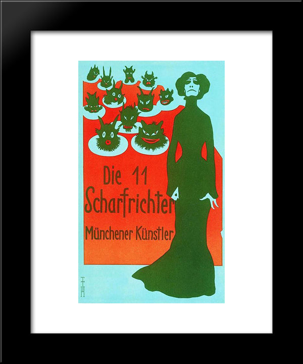 The Eleven Executioners 20x24 Black Modern Wood Framed Art Print Poster by Heine, Thomas Theodor