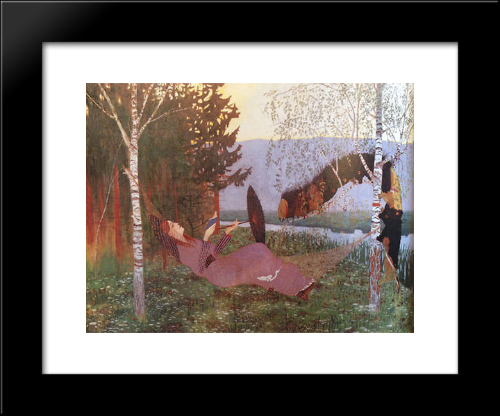 The Hammock 20x24 Black Modern Wood Framed Art Print Poster by Heine, Thomas Theodor
