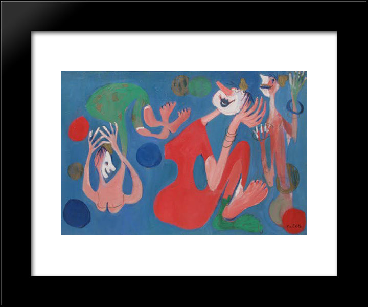 The Clowns 20x24 Black Modern Wood Framed Art Print Poster by Peltz, Tia