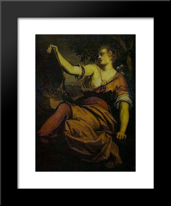 Allegory Of Prudence 20x24 Black Modern Wood Framed Art Print Poster by Tintoretto