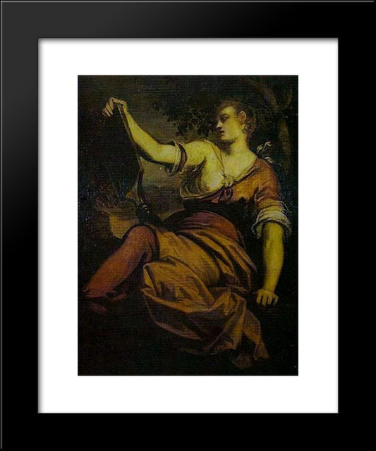 Allegory Of Prudence 20x24 Black Modern Wood Framed Art Print Poster by Tintoretto