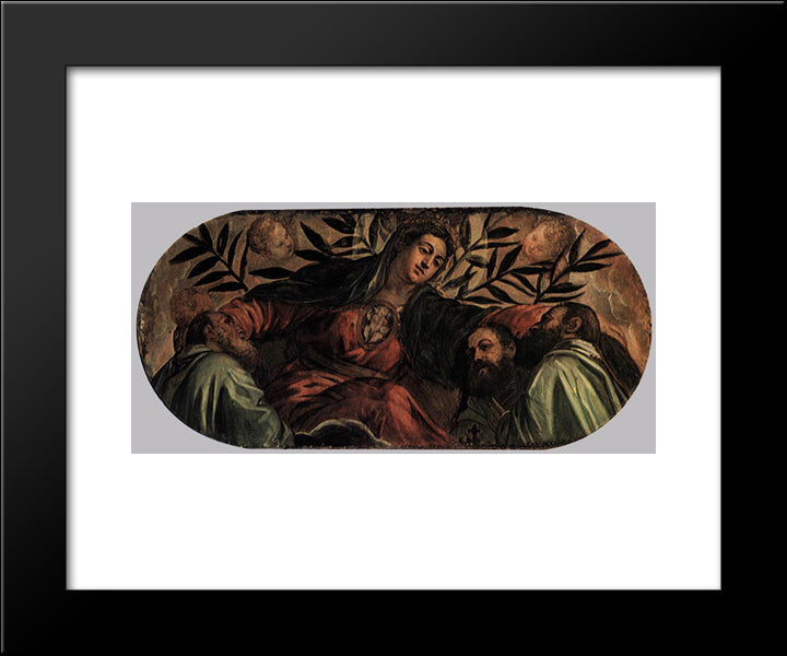 Allegory Of The Scuola Della Misericordia 20x24 Black Modern Wood Framed Art Print Poster by Tintoretto