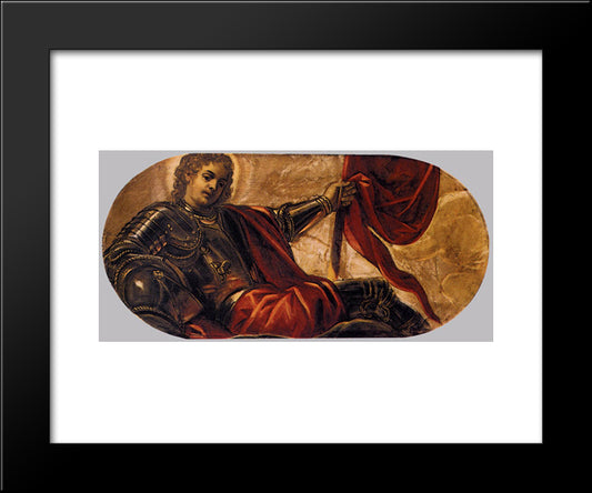 Allegory Of The Scuola Di San Teodoro 20x24 Black Modern Wood Framed Art Print Poster by Tintoretto