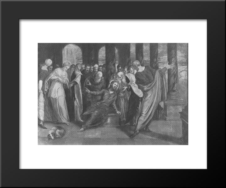 Christ 20x24 Black Modern Wood Framed Art Print Poster by Tintoretto