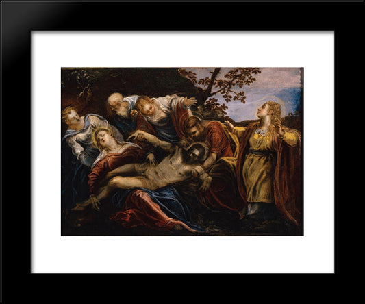 Deploration Of Christ 20x24 Black Modern Wood Framed Art Print Poster by Tintoretto