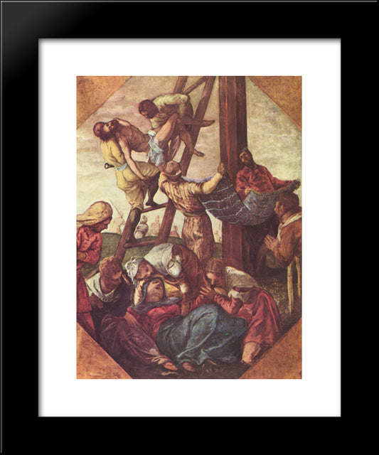 Deposition 20x24 Black Modern Wood Framed Art Print Poster by Tintoretto