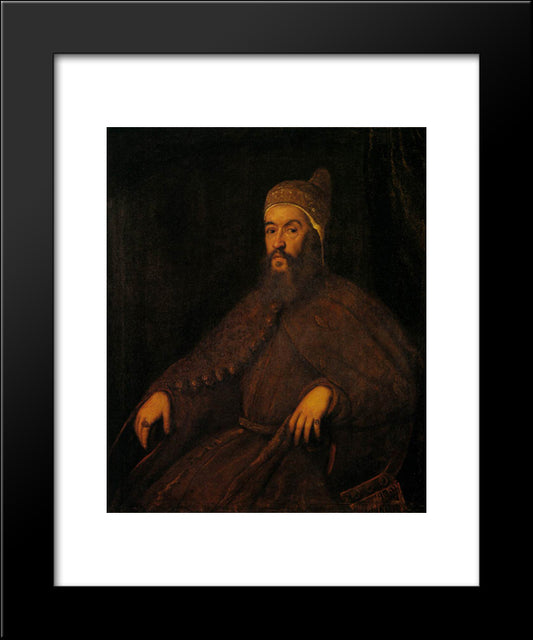 Doge Alvise Mocenigo 20x24 Black Modern Wood Framed Art Print Poster by Tintoretto