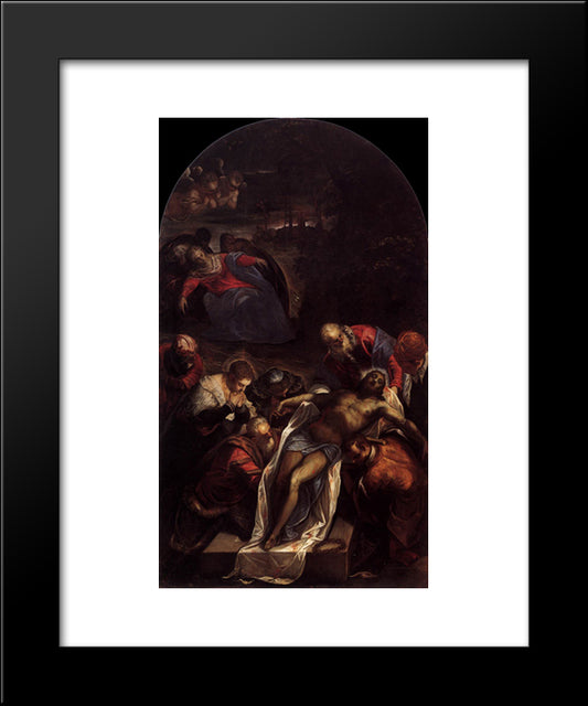 Entombment 20x24 Black Modern Wood Framed Art Print Poster by Tintoretto