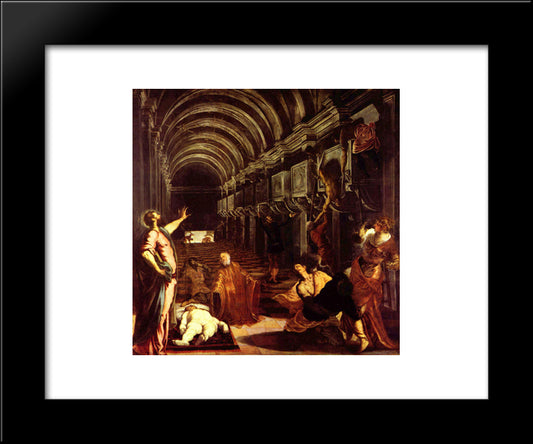 Finding Of The Body Of St Mark 20x24 Black Modern Wood Framed Art Print Poster by Tintoretto