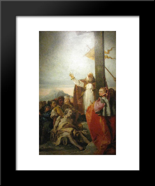 Finding The True Cross 20x24 Black Modern Wood Framed Art Print Poster by Tintoretto