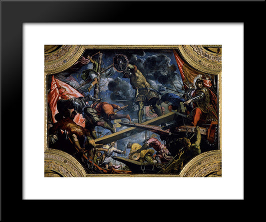 Galeas For Montes 20x24 Black Modern Wood Framed Art Print Poster by Tintoretto