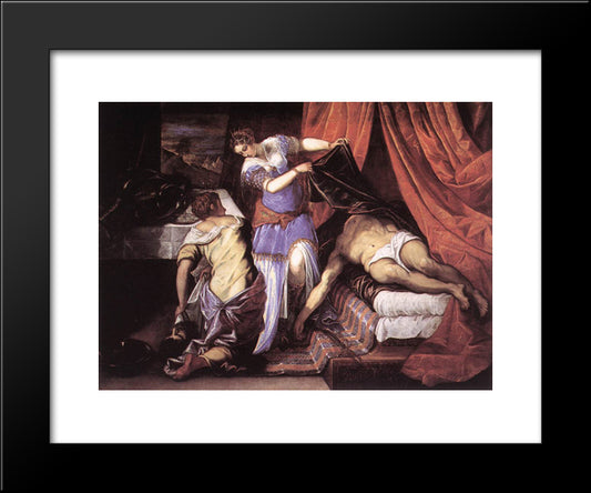 Judith And Holofernes 20x24 Black Modern Wood Framed Art Print Poster by Tintoretto