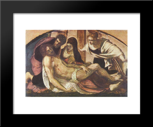 Lamentation 20x24 Black Modern Wood Framed Art Print Poster by Tintoretto