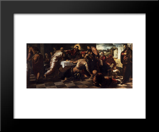 Last Supper 20x24 Black Modern Wood Framed Art Print Poster by Tintoretto