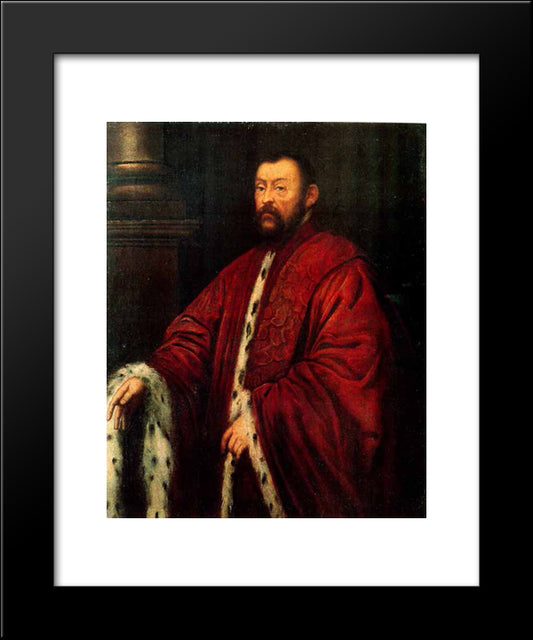 Marcantonio Barbaro 20x24 Black Modern Wood Framed Art Print Poster by Tintoretto